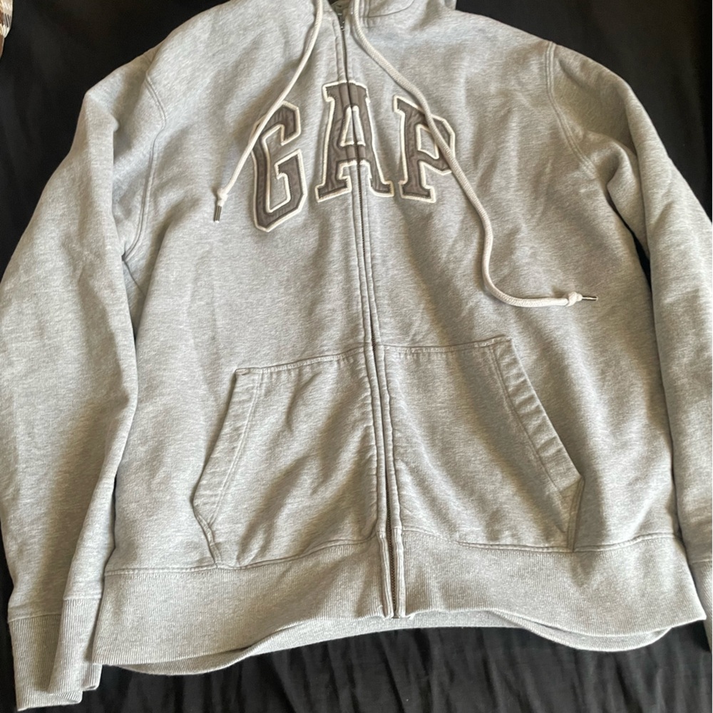 GAP Light Gray Full-Zip Hoodie